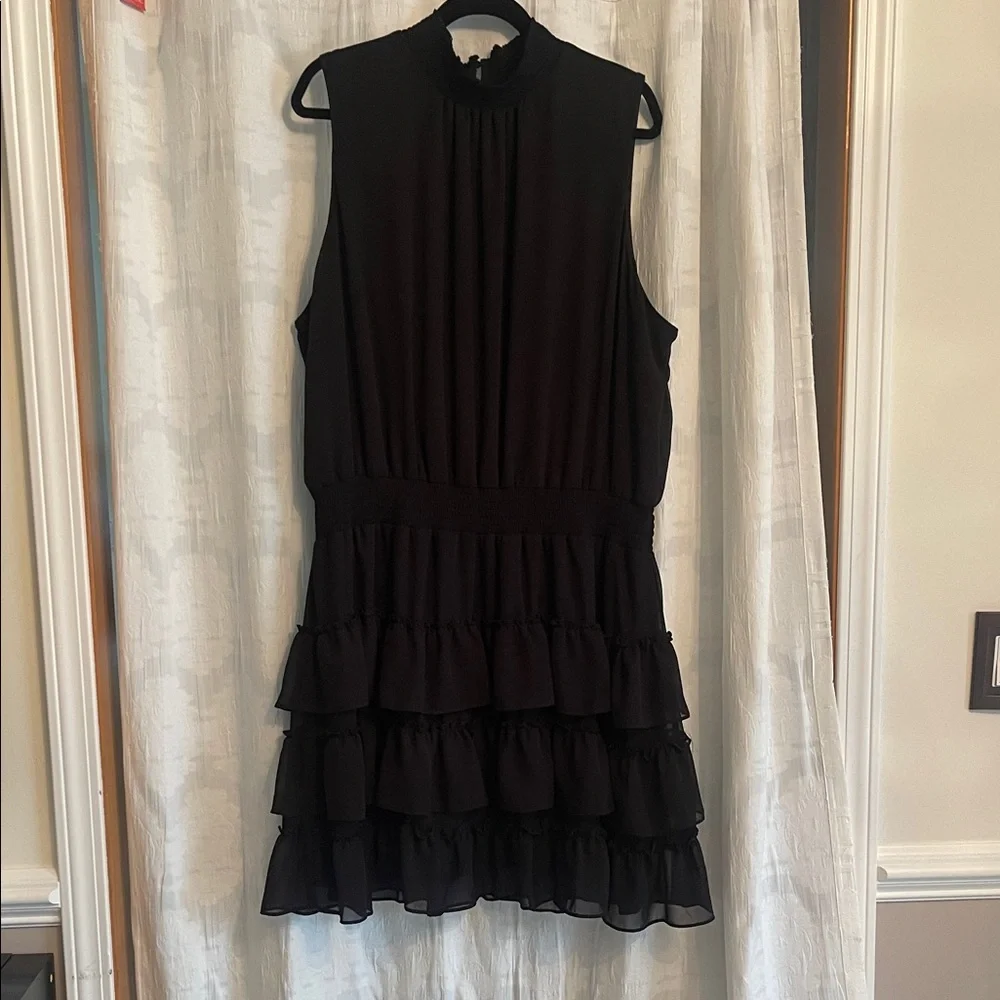 MSK Black Ruffled Mini Dress - Picture 1 of 1